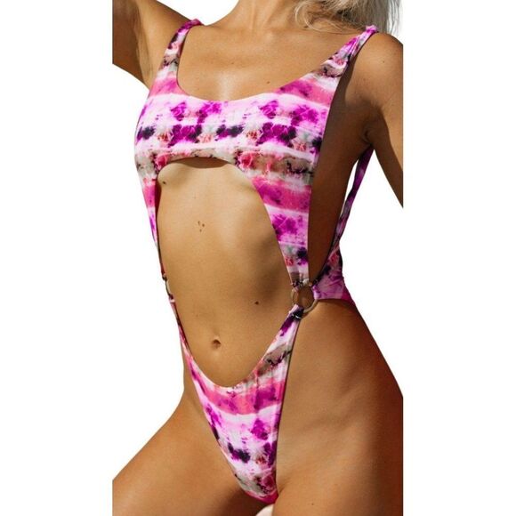 Chloe' Rose Sunchaser Sz Large  1Piece Tie Dye Berry & Pink NEW - Picture 1 of 1